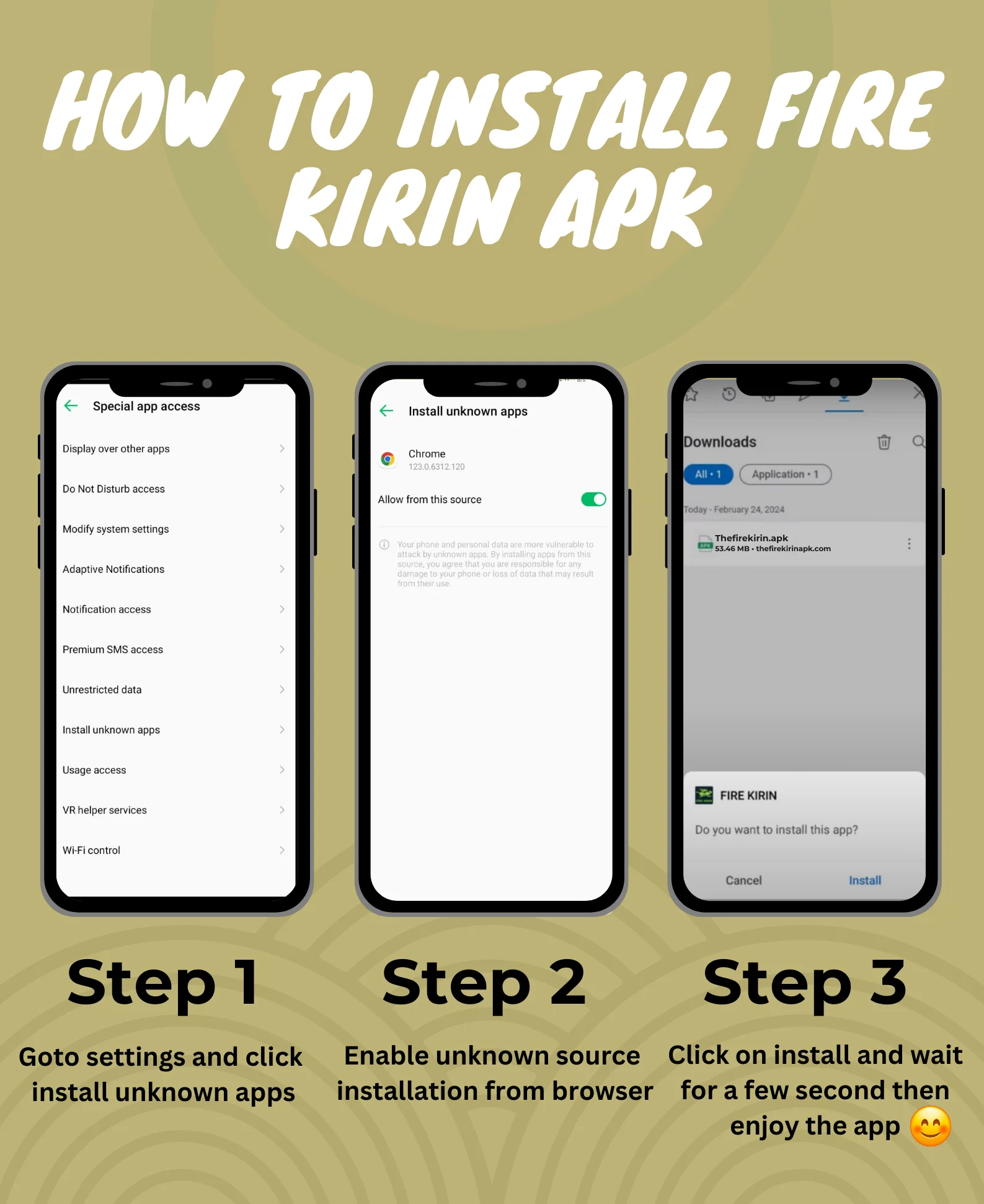 How to install Fire Kirin APK